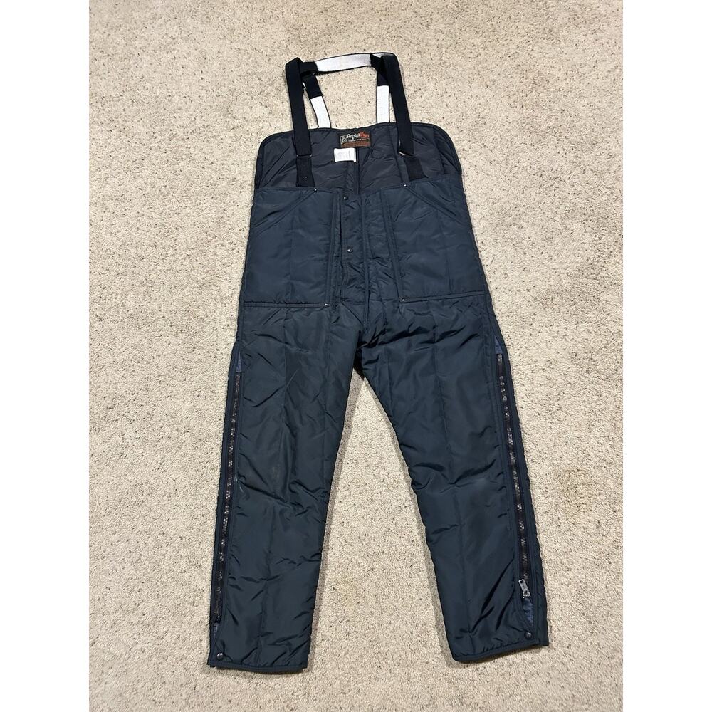 Vintage Refrigiwear sz L Men’s Bib Snow Pants Overalls Quilted WARM Blue USA J25